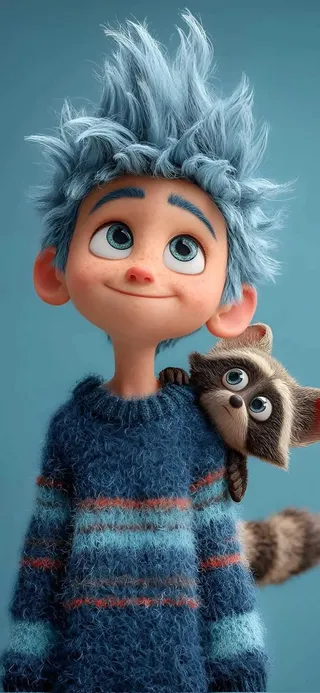 پرامپت سه‌بعدی با نانو بنانا جمینای : Cute stylized 3D animated boy with messy… - ساخته‌شده با نانو بنانا جمینای