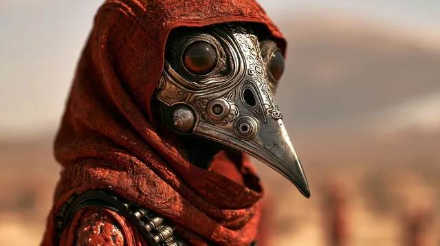 پرامپت استوری‌بورد: Alien with massive eyes wearing full-size… - تصویر 2