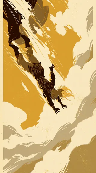 پرامپت پس‌زمینه با میدجرنی: Two characters falling head first straight… - تصویر 3، ساخته‌شده با میدجرنی