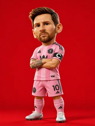پرامپت سه‌بعدی با چت جی پی تی GPT Image : 3D rendered caricature figurine of Cristiano… - تصویر 2، ساخته‌شده با چت جی پی تی…
