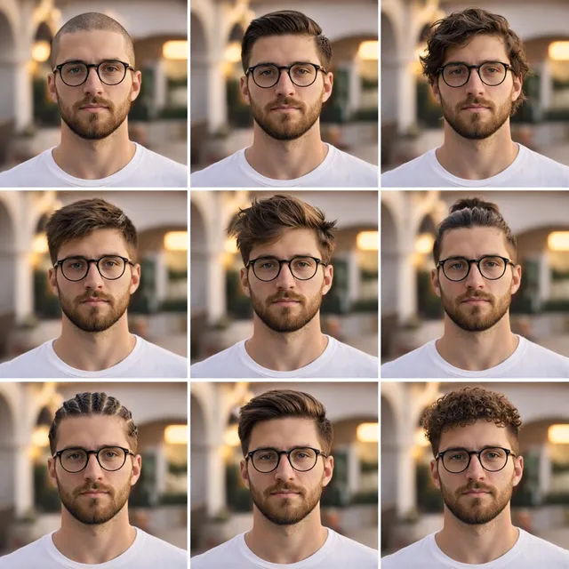 description: "A clean, aesthetic 3x3 collage portrait sho...