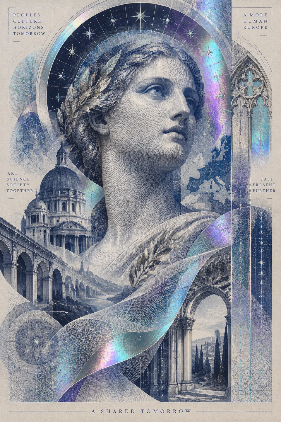 پرامپت طراحی با چت جی پی تی GPT Image : Create a futuristic luxury art poster inspired… - ساخته‌شده با چت جی پی تی GPT Image