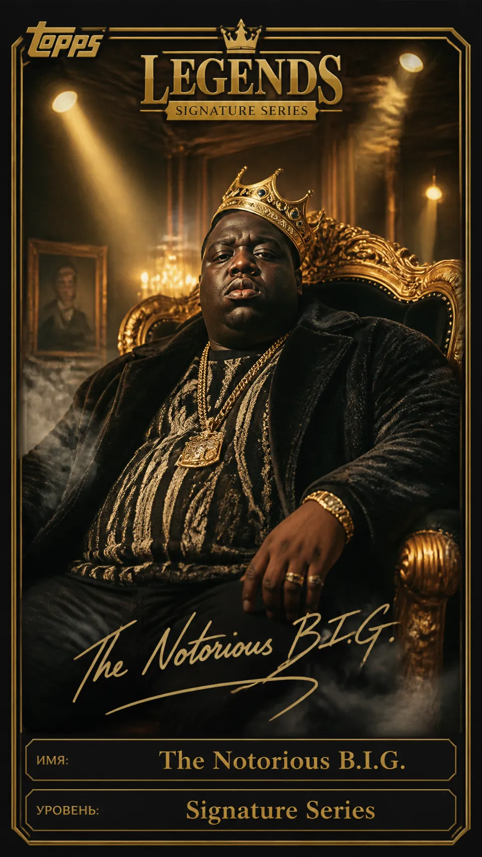 پرامپت طراحی با چت جی پی تی GPT Image : The Notorious B.I.G. Создайте премиальную… - ساخته‌شده با چت جی پی تی GPT Image