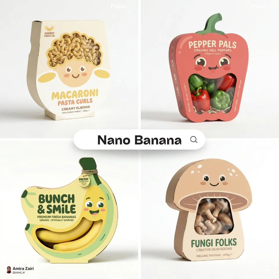 پرامپت لوگو با نانو بنانا جمینای : Playful designer packaging for product name ,… - ساخته‌شده با نانو بنانا جمینای