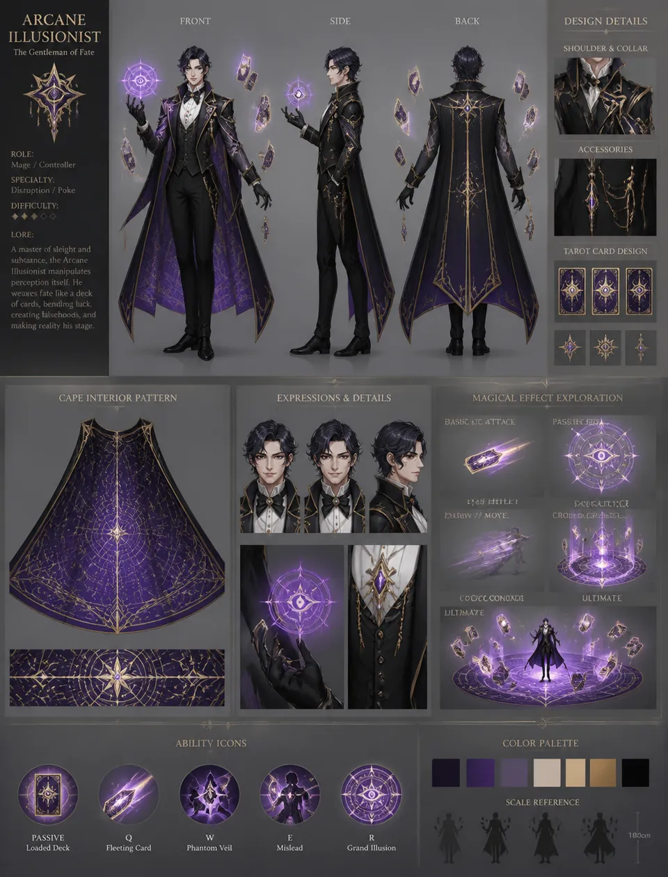 پرامپت استوری‌بورد با چت جی پی تی GPT Image : Arcane IllusionistCreate a detailed character… - ساخته‌شده با چت جی پی تی GPT…
