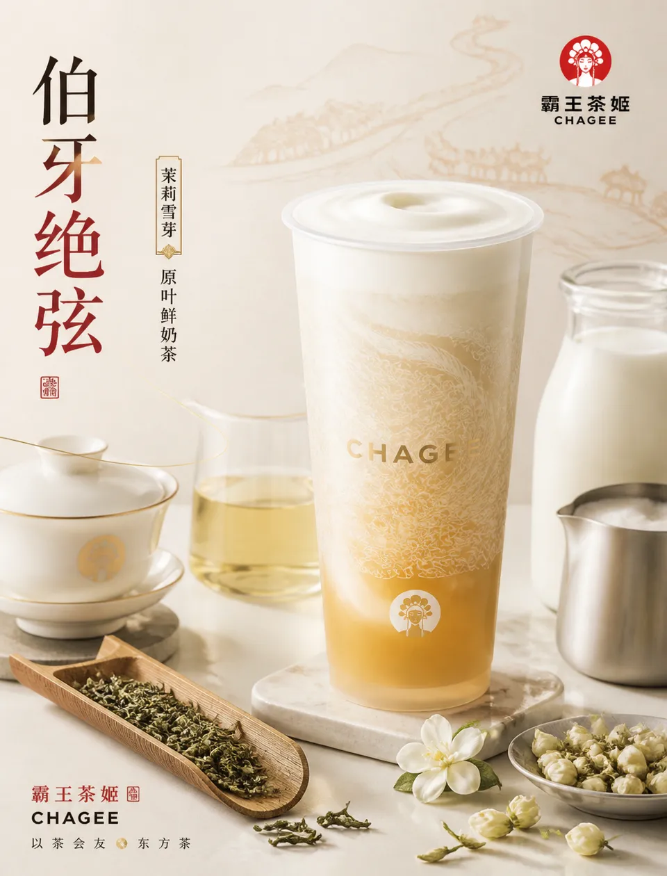 پرامپت محصول با چت جی پی تی GPT Image : 角色你是一位「新中式茶饮品牌视觉系统架构师」，专精于将东方茶韵DNA转化为可复用的图像生成指令… - ساخته‌شده با چت جی پی تی GPT Image