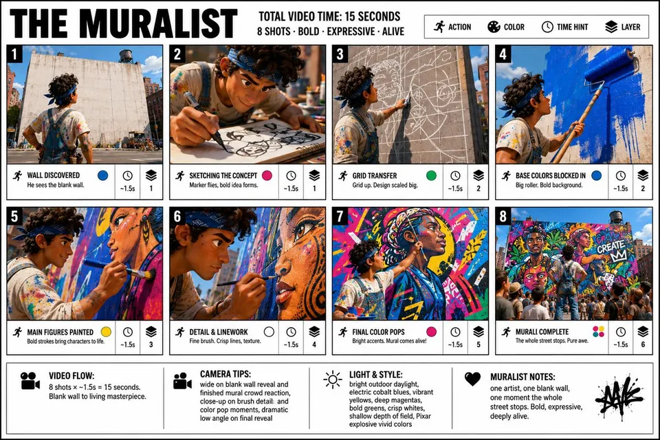 پرامپت استوری‌بورد با چت جی پی تی GPT Image : Create a crisp, clean infographic storyboard… - ساخته‌شده با چت جی پی تی GPT…