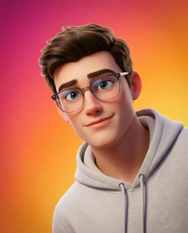 پرامپت سه‌بعدی با نانو بنانا جمینای : A stylized Pixar-style 3D portrait of a young… - تصویر 2، ساخته‌شده با نانو بنانا…