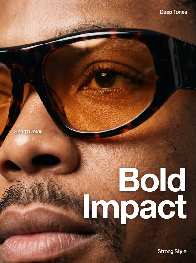 An extreme close-up, high-fashion editorial portrait focu...