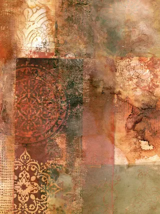 پرامپت سه‌بعدی با میدجرنی: An art journal, mixed media paper of stencils,… - تصویر 2، ساخته‌شده با میدجرنی