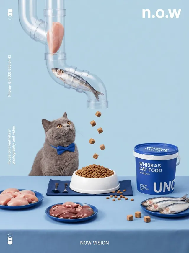 A bright, stylized still life and a conceptual photograph...
