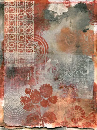 پرامپت سه‌بعدی با میدجرنی: An art journal, mixed media paper of stencils,… - تصویر 4، ساخته‌شده با میدجرنی