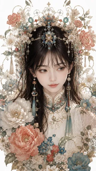 پرامپت سه‌بعدی: New Chinese-style couture portrait,…