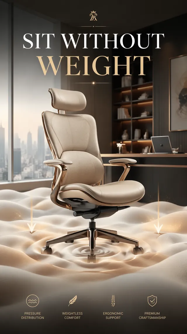 Luxury Office ChairPressure disappears into soft floating...