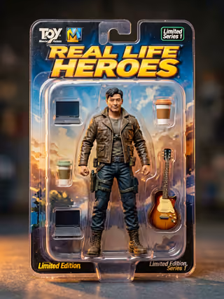 پرامپت سه‌بعدی با Agnes 2.5 Flash: Create a hyperrealistic 3D action figure of… - ساخته‌شده با Agnes 2.5 Flash