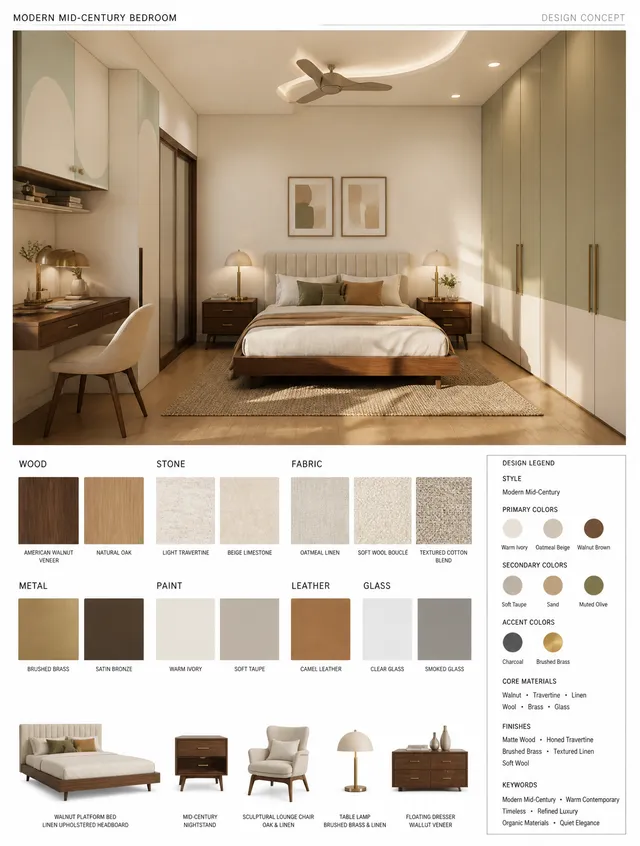 MODERN MID-CENTURY BEDROOM — HIGH-END INTERIOR DESIGN MOO...