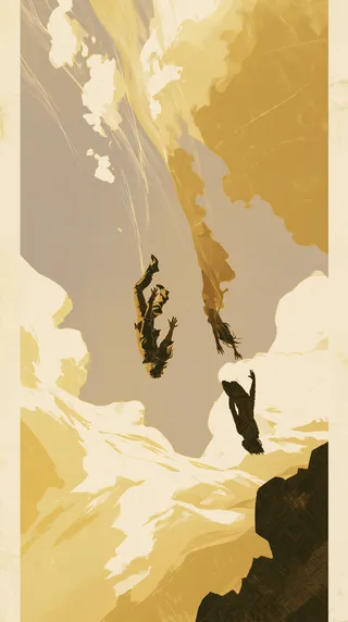پرامپت پس‌زمینه با میدجرنی: Two characters falling head first straight… - تصویر 4، ساخته‌شده با میدجرنی