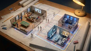 پرامپت سه‌بعدی با نانو بنانا جمینای : An architectural floor plan of {BUILDING TYPE}… - تصویر 4، ساخته‌شده با نانو بنانا…