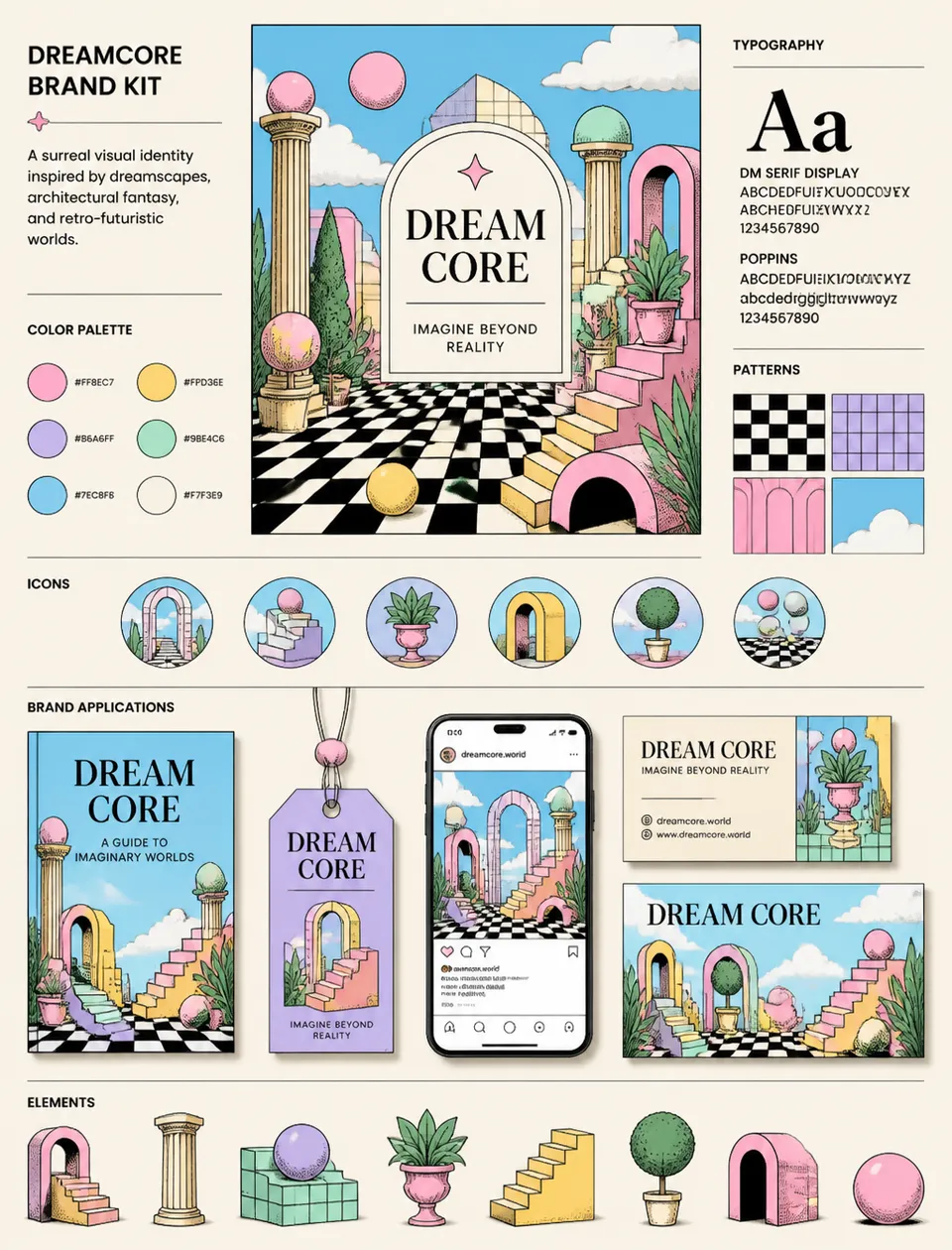 پرامپت لوگو با چت جی پی تی GPT Image : 🎨✨ Built this complete Dreamcore Brand Kit… - ساخته‌شده با چت جی پی تی GPT Image