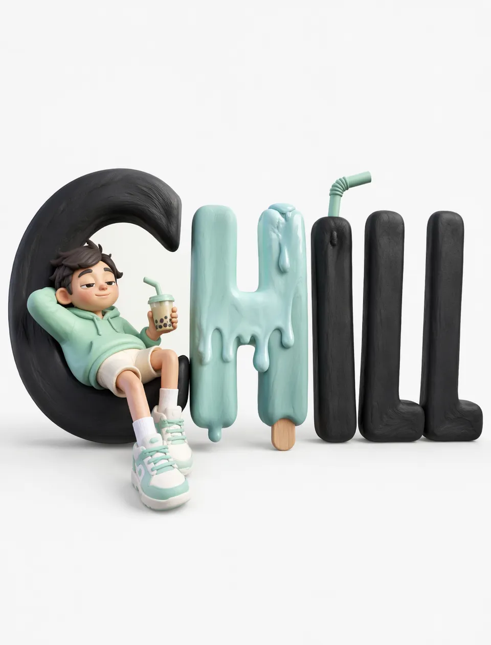 پرامپت سه‌بعدی با چت جی پی تی GPT Image : Minimalist 3D clay illustration of a cute… - ساخته‌شده با چت جی پی تی GPT Image