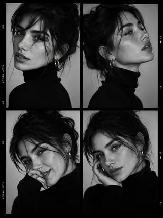 پرامپت عکاسی با چت جی پی تی GPT Image : Ultra-viral black-and-white luxury fashion… - ساخته‌شده با چت جی پی تی GPT Image