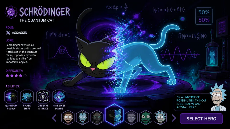 پرامپت استوری‌بورد با چت جی پی تی GPT Image : MOBA hero splash art in the style of Rick and… - ساخته‌شده با چت جی پی تی GPT…