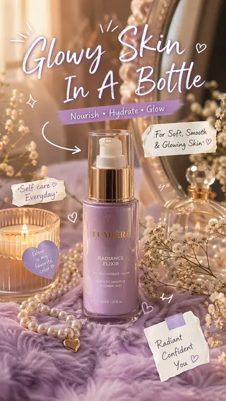 پرامپت محصول با چت جی پی تی GPT Image : Luxury aesthetic skincare advertisement,soft… - ساخته‌شده با چت جی پی تی GPT Image