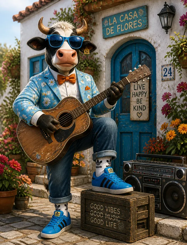 A vibrant concept art illustration of a charming, anthrop...