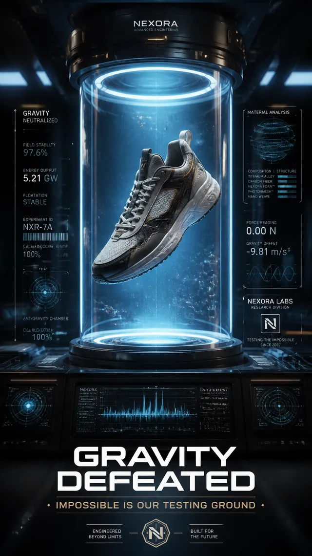 A premium 9:16 sneaker advertising poster.Main Subject:A ...