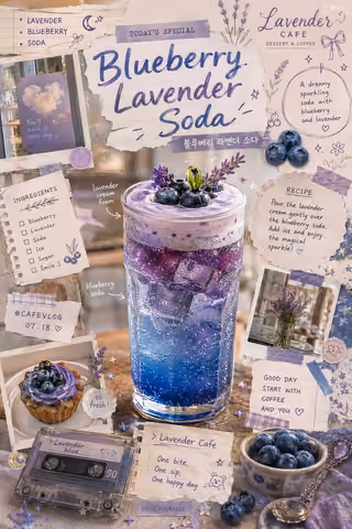 پرامپت محصول با چت جی پی تی GPT Image : Vintage-inspired blueberry lavender soda… - ساخته‌شده با چت جی پی تی GPT Image