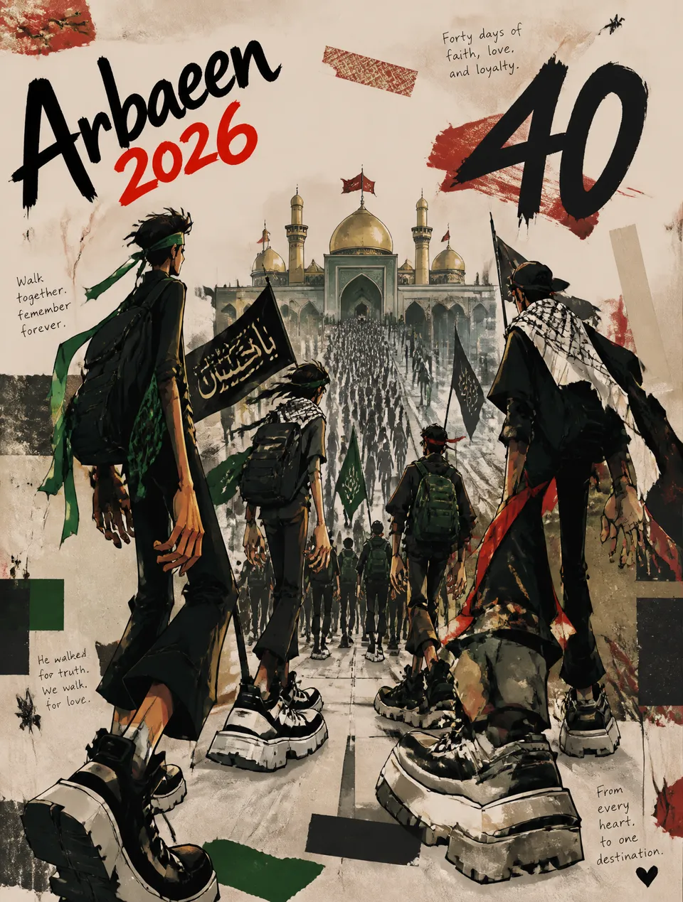 پرامپت سه‌بعدی با چت جی پی تی GPT Image : 2026 阿巴因节（Arbaeen 2026）海报提示词 中文 正向提示词：… - ساخته‌شده با چت جی پی تی GPT Image