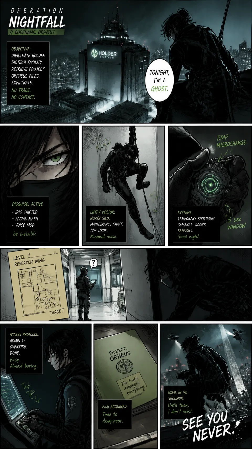 پرامپت استوری‌بورد با چت جی پی تی GPT Image : Full-page colored manga illustration of a… - ساخته‌شده با چت جی پی تی GPT Image