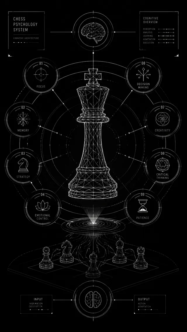 { "prompt": "Ultra-minimal chess psychology infographic....