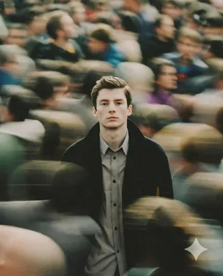 پرامپت عکاسی با نانو بنانا جمینای : A cinematic portrait of a young man standing… - ساخته‌شده با نانو بنانا جمینای