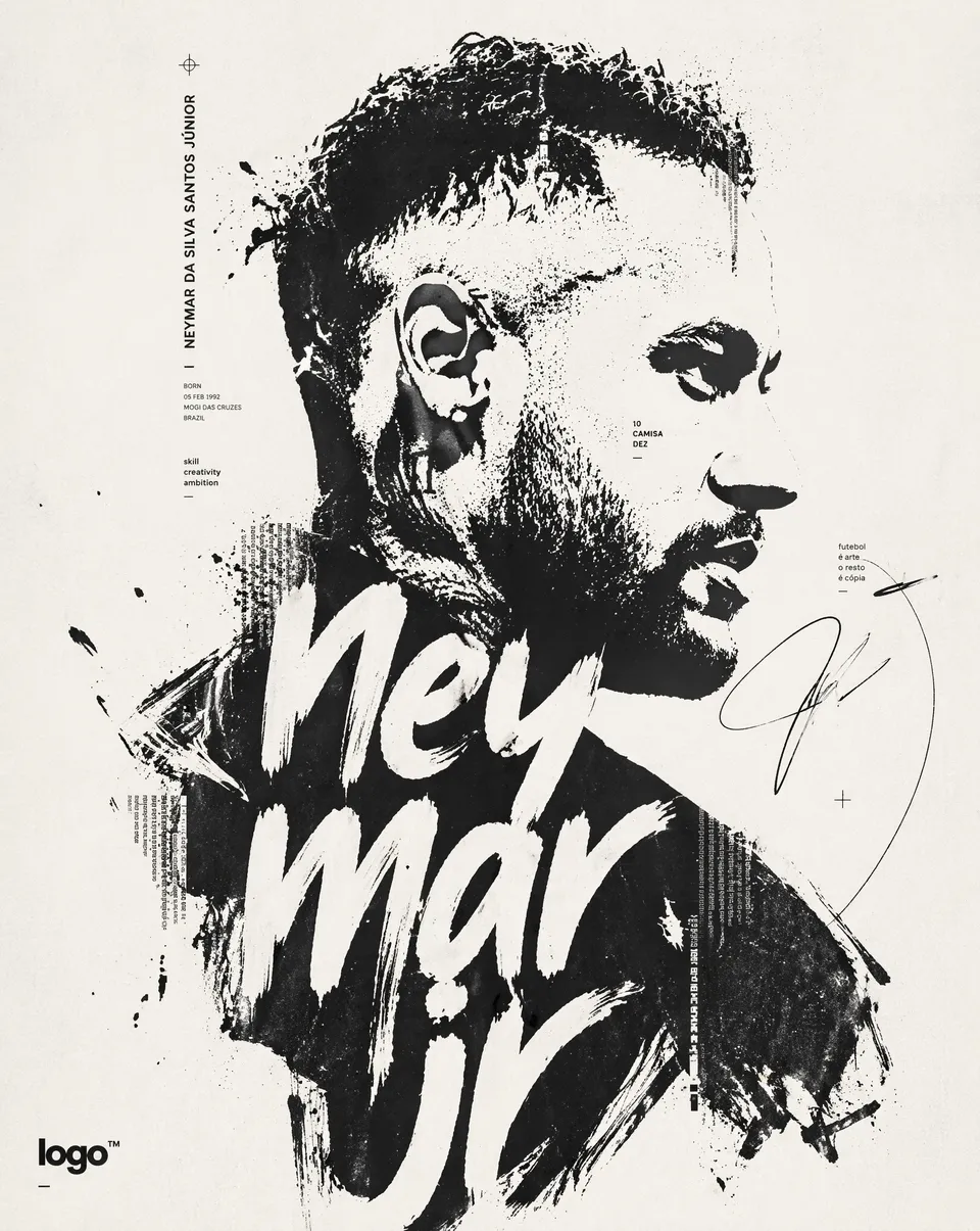 پرامپت طراحی با چت جی پی تی GPT Image : High-contrast black and white typographic… - ساخته‌شده با چت جی پی تی GPT Image