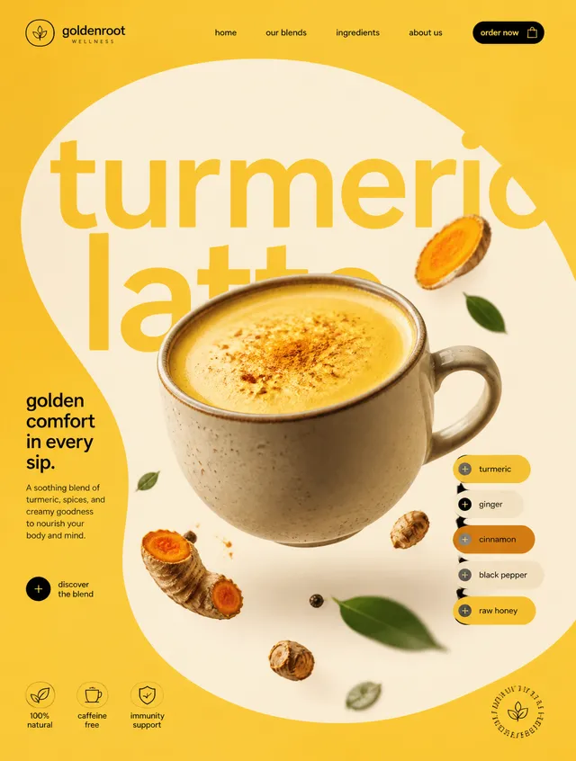 Turmeric Latte STYLE & ART DIRECTION: Modern minimalist f...
