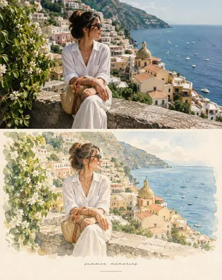 پرامپت سه‌بعدی با چت جی پی تی GPT Image : Create a refined editorial travel-art… - تصویر 2، ساخته‌شده با چت جی پی تی GPT…