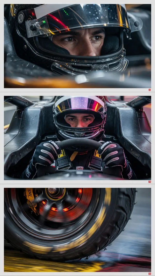 Create a cohesive 3-panel editorial layout, stacked horiz...