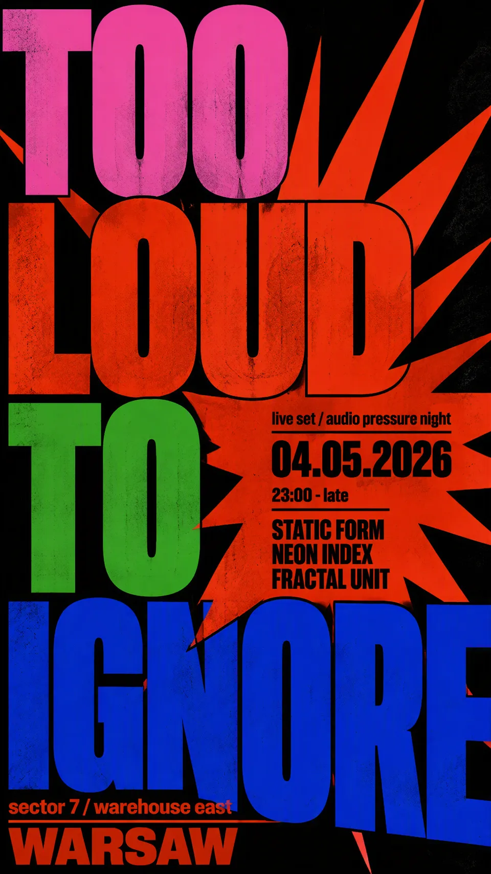 پرامپت طراحی با چت جی پی تی GPT Image : Bold graphic poster with large layered… - ساخته‌شده با چت جی پی تی GPT Image