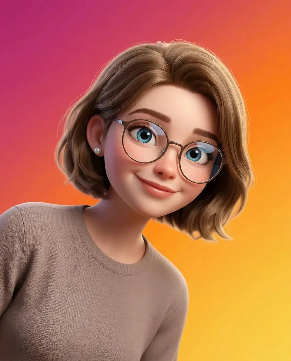 پرامپت سه‌بعدی با نانو بنانا جمینای : A stylized Pixar-style 3D portrait of a young… - ساخته‌شده با نانو بنانا جمینای
