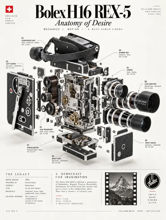 Create a vertical luxury infographic poster, 4:5. Swiss d...