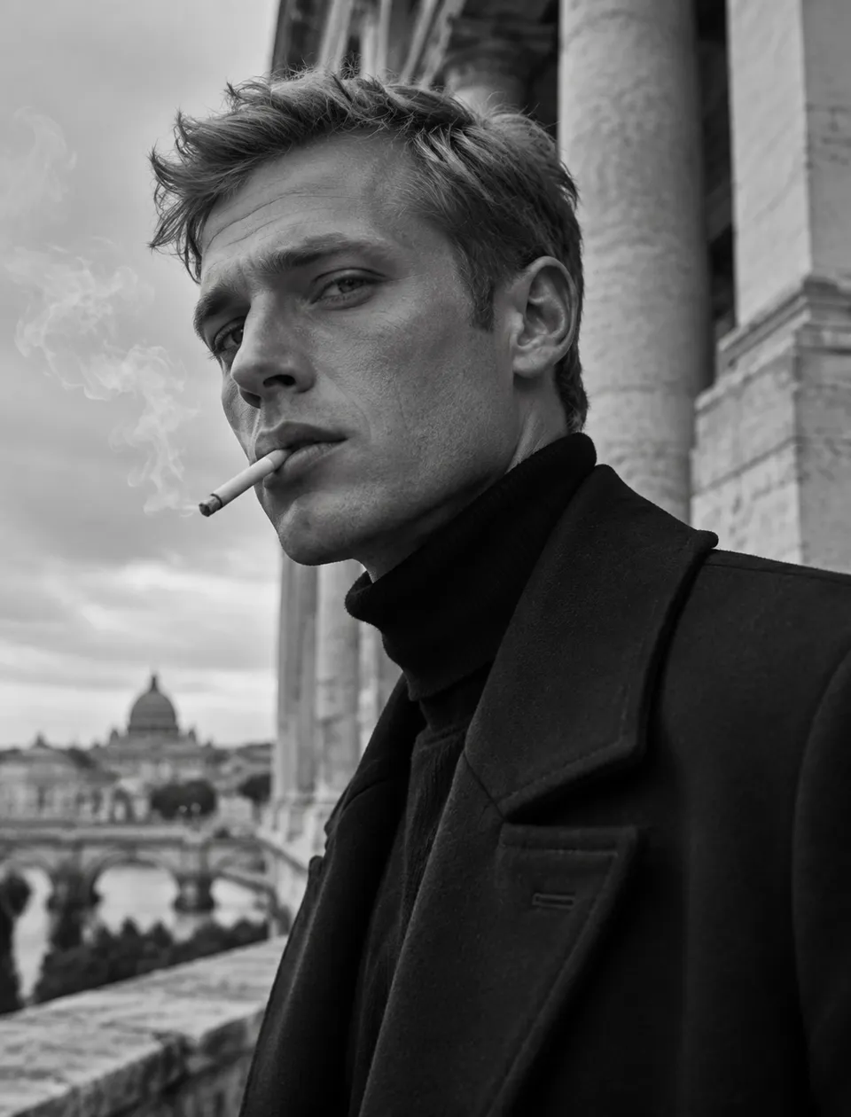 پرامپت عکاسی با چت جی پی تی GPT Image : Ultra-realistic fashion black and white… - ساخته‌شده با چت جی پی تی GPT Image