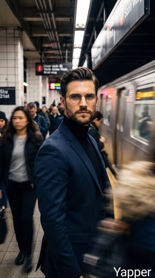 پرامپت عکاسی با نانو بنانا جمینای : Cinematic portrait of a stylish man standing… - ساخته‌شده با نانو بنانا جمینای