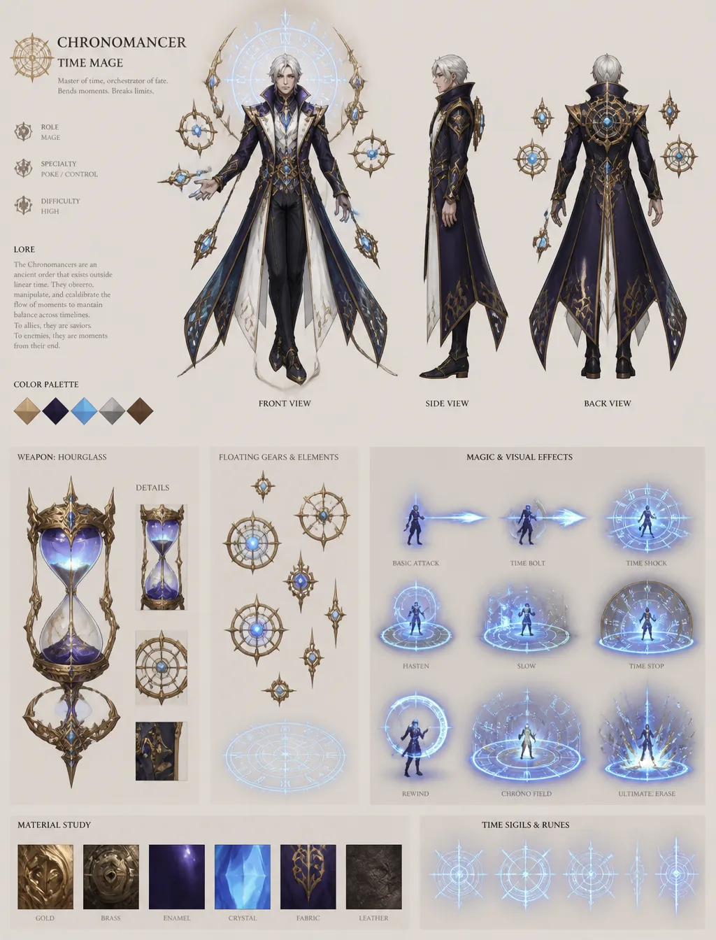 پرامپت استوری‌بورد با چت جی پی تی GPT Image : ChronomancerCreate a detailed character sheet… - ساخته‌شده با چت جی پی تی GPT…