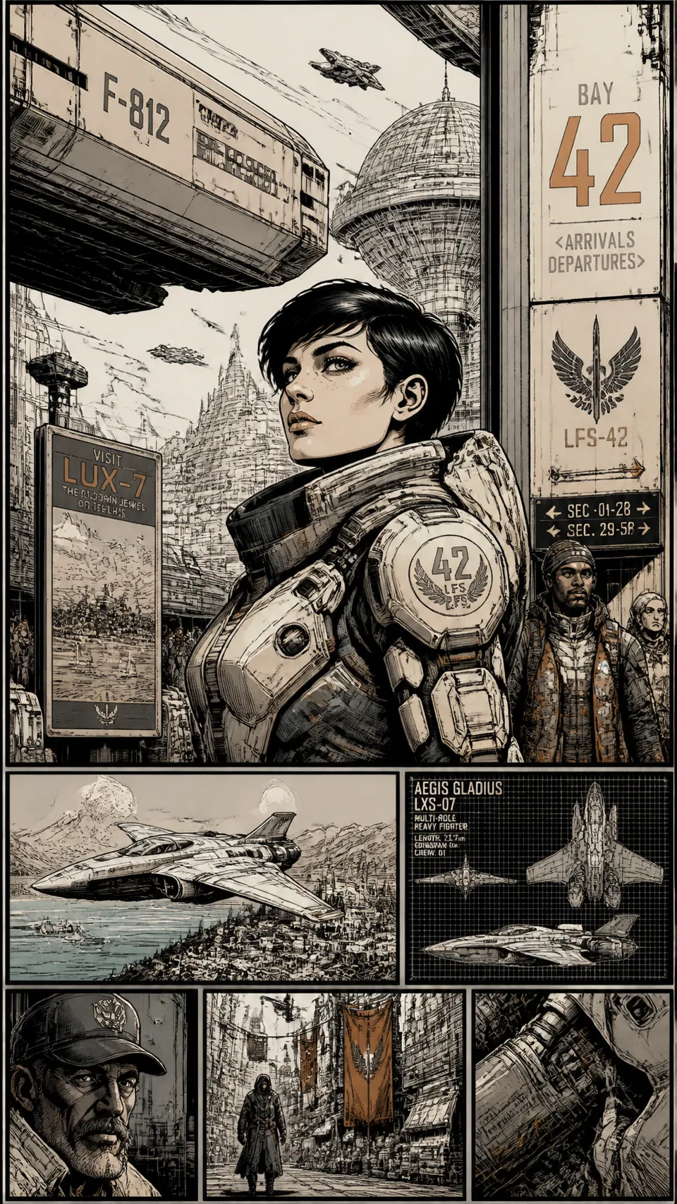پرامپت سه‌بعدی با چت جی پی تی GPT Image : Highly detailed hand-drawn comic-book… - ساخته‌شده با چت جی پی تی GPT Image